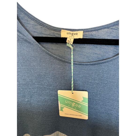NWT Umgee Tiered Coastal Grandma Euro Summer Beachy Blue Cotton S Minimal Preppy - Picture 2 of 4